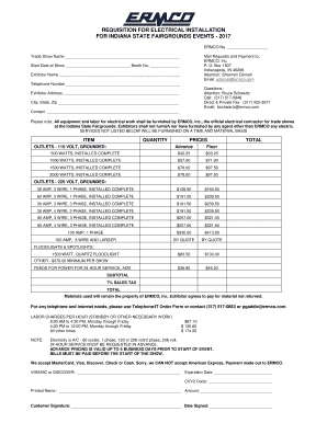 Electrical Requisition Form