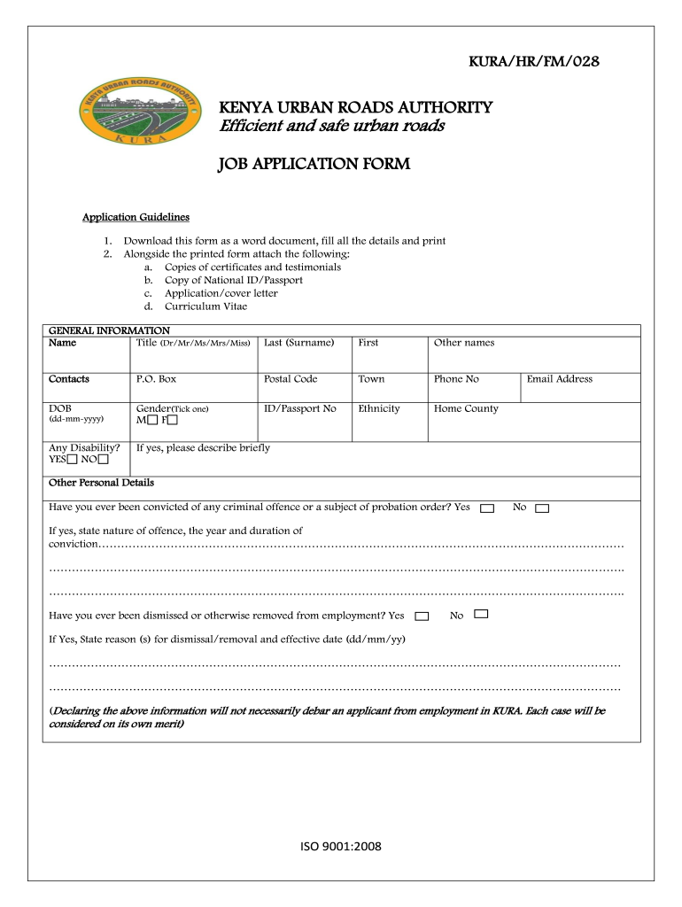 Kura Job Application Form