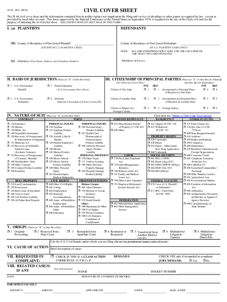  JS 44 2018-2024