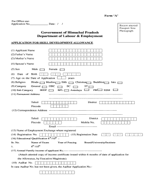Department of Labour &amp; Employment  Form