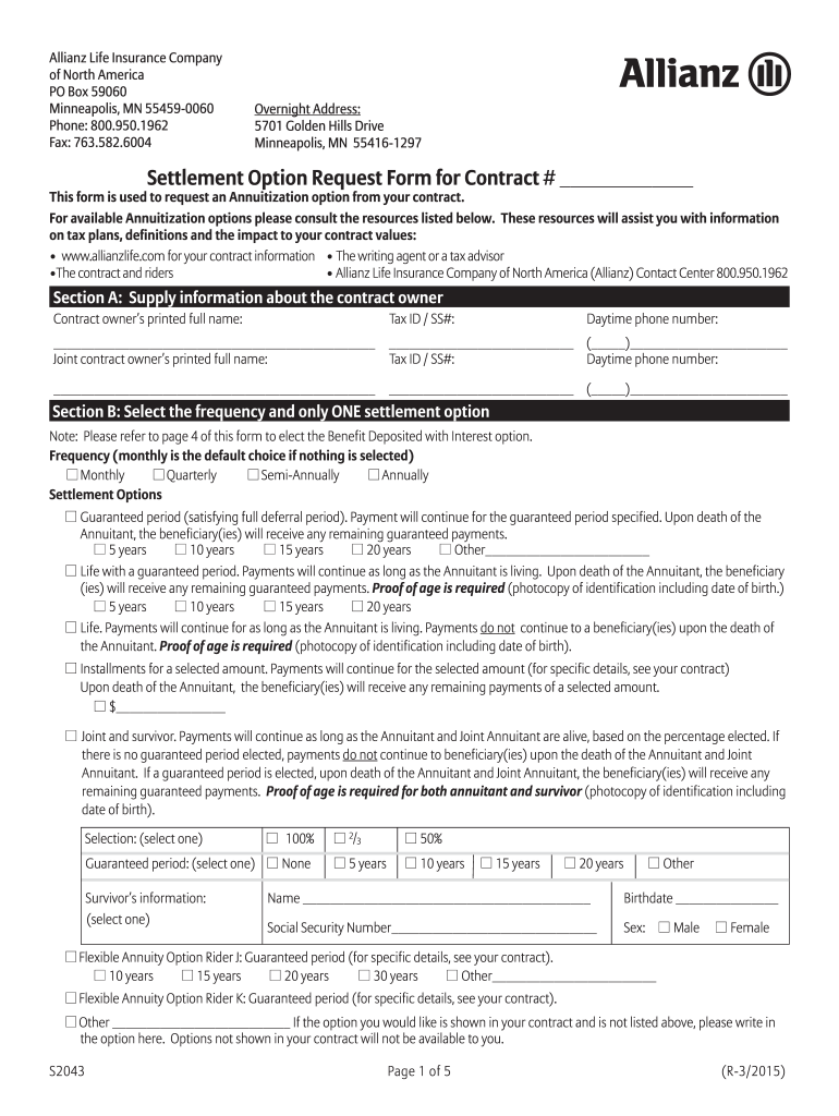  Allianz Company Form 2015