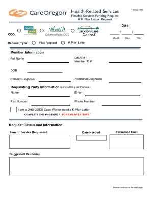 Flex Funds Care Oregon  Form