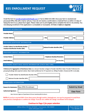  835 ENROLLMENT REQUEST Cms Officeally Com 2018