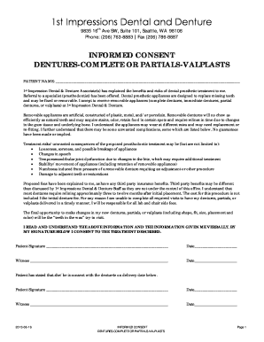 Denture Consent Form