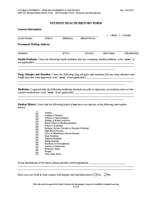 XAVIER UNIVERSITY RISK MANAGEMENT & INSURANCE  Form