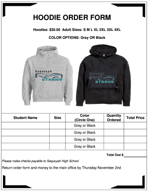 Hoodie Order Form