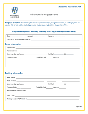 Wire Tranfer Form