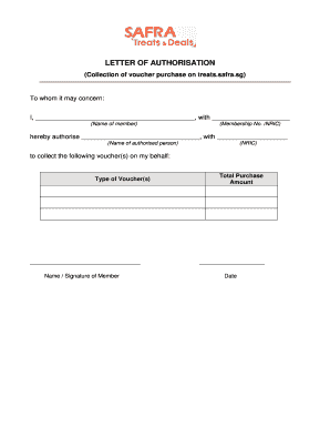 Letter of Authorisation Safra  Form