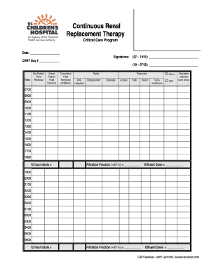 Crrt Flowsheet  Form