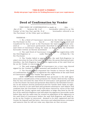 Confirmation Deed Format PDF