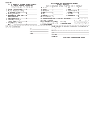 City of Hubbard Income Tax  Form