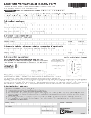 Land Title Verification of Identity Form