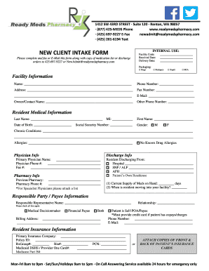 Readymed Pharmacy  Form