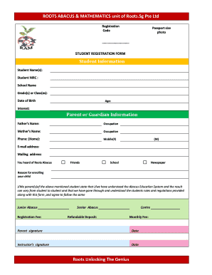 Abacus Registration Form