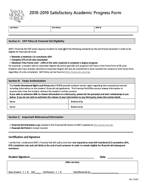  Satisfactory Academic Progress Form Satisfactory Academic Progress Form 2017-2024