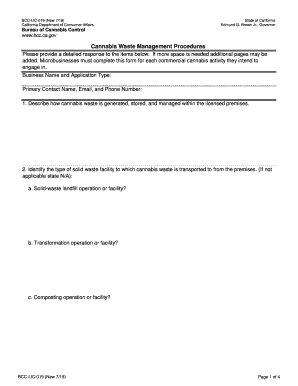 Forms Bureau of Cannabis Control State of California