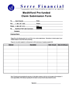 Financial Claim Form