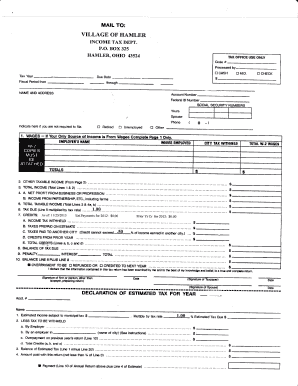 Village of Hamler Ohio Fill on Line  Form