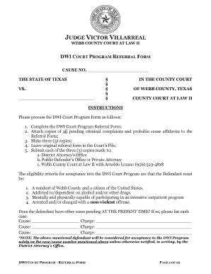 WEBB COUNTY COURT at LAW II  Form