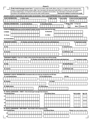 Passanger Locator Form