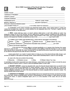 REALTOR Association of WestSouth Suburban Chicagoland  Form