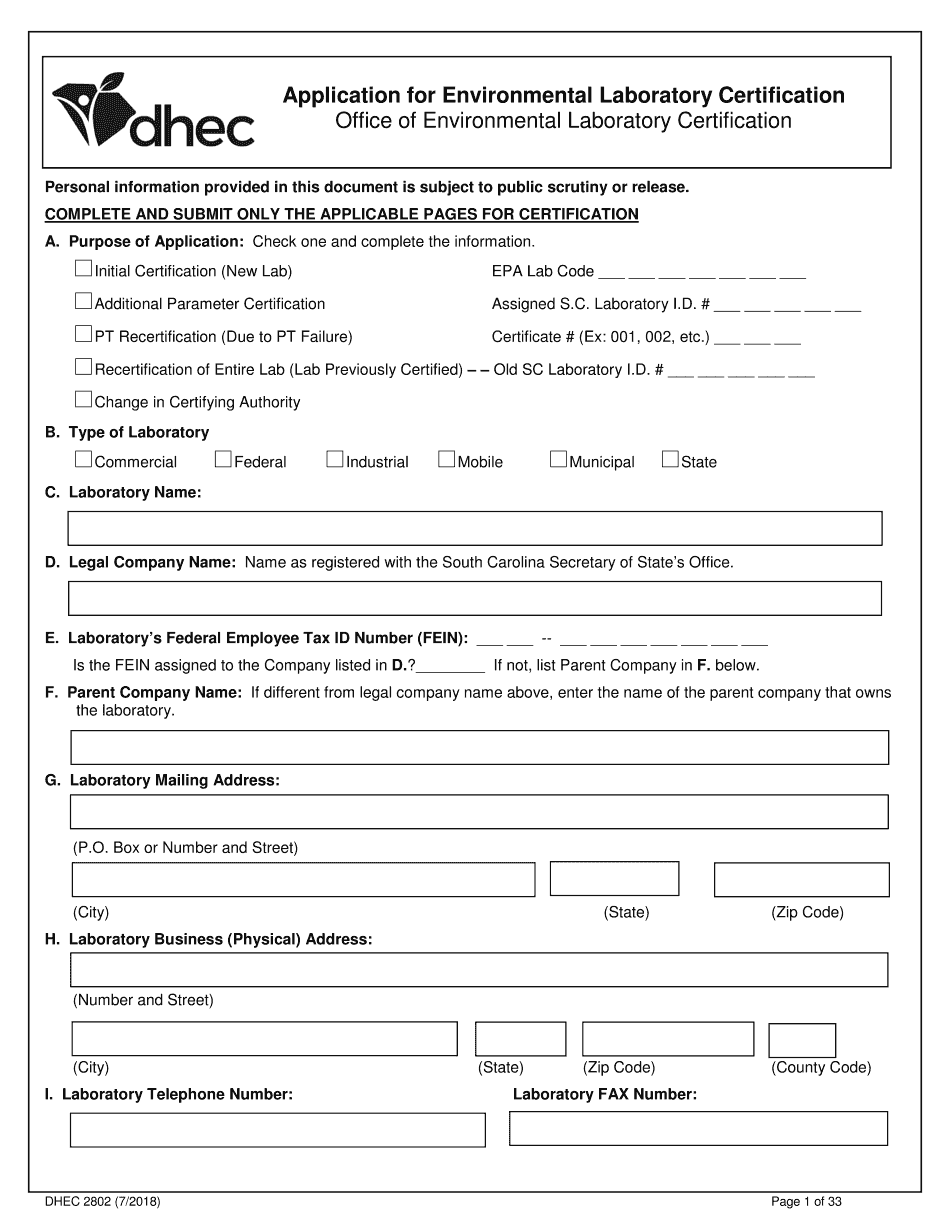  Sc Dhec Online Form 2018-2024