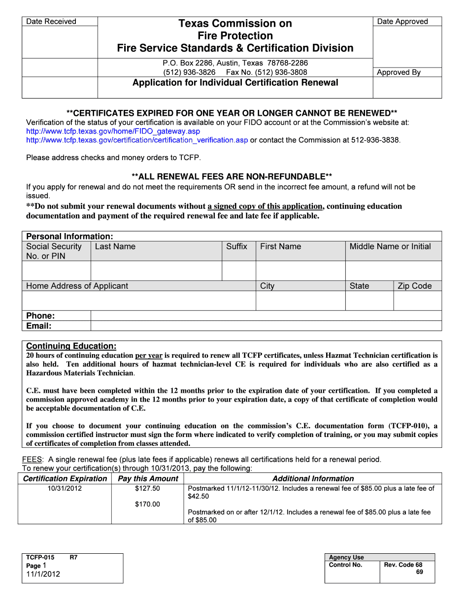 Get and Sign Tcfp Field Examiner 2012-2022 Form