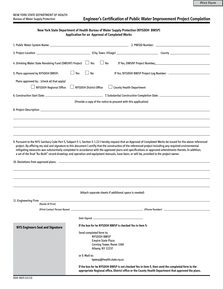  Form 5025 2012-2024