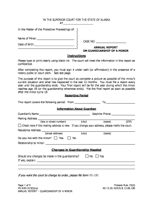 Get and Sign on GUARDIANSHIP of a MINOR  Form