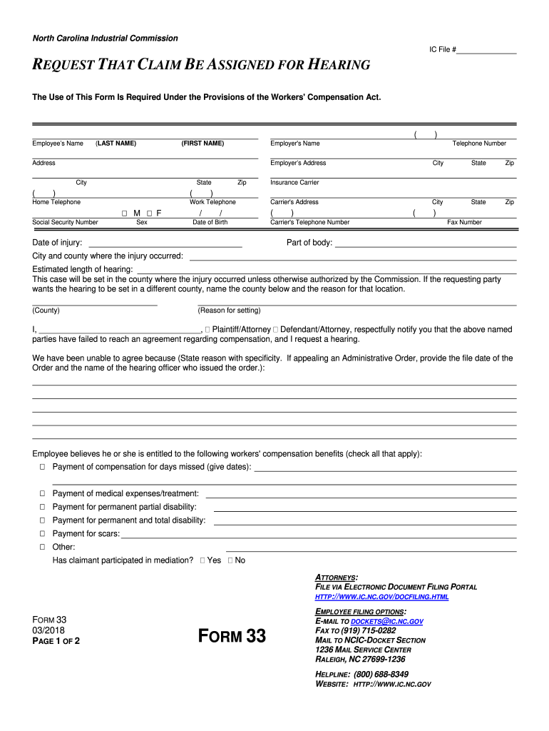 Get and Sign Nc 33 2018-2022 Form