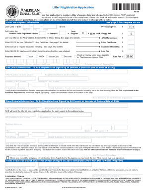  Akc Litter Registration 2018-2024