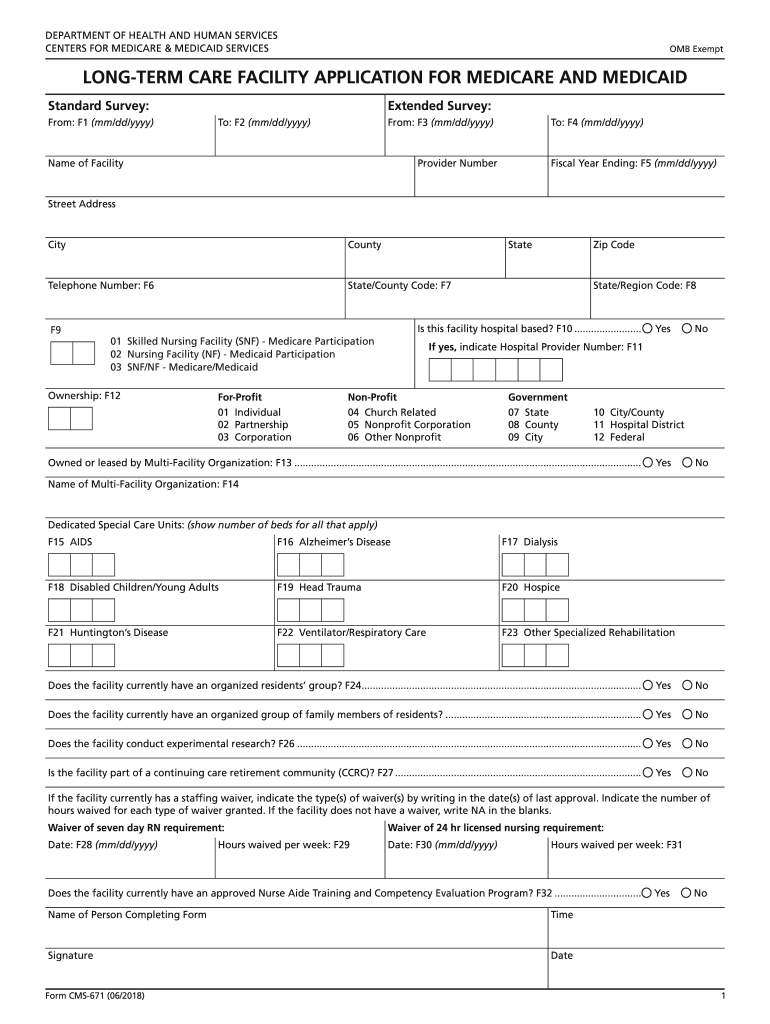  Cms 671 Form 2018-2024