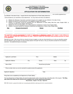 Get and Sign Sex Offender in the State of Iowa 2014-2022 Form