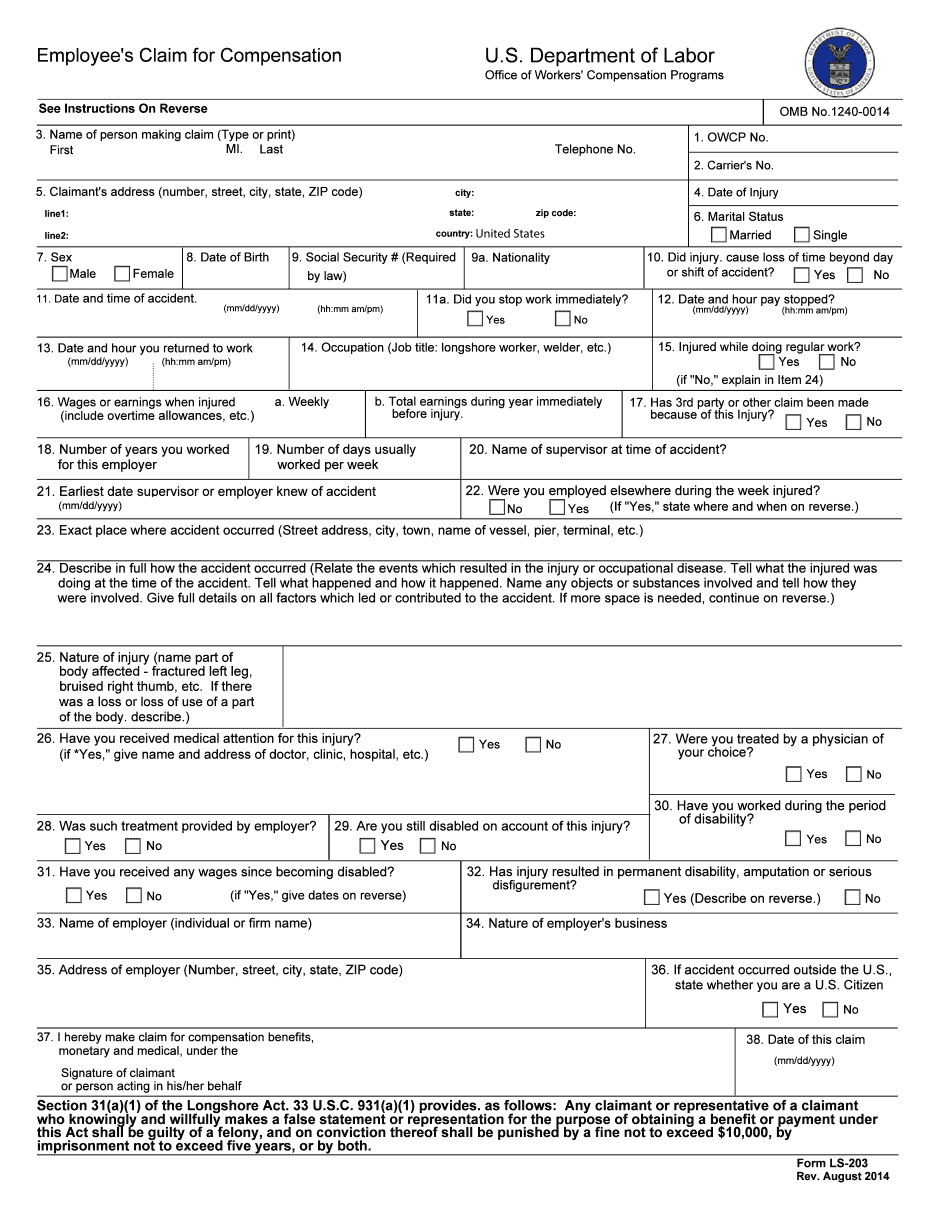  Form 203 2014-2024