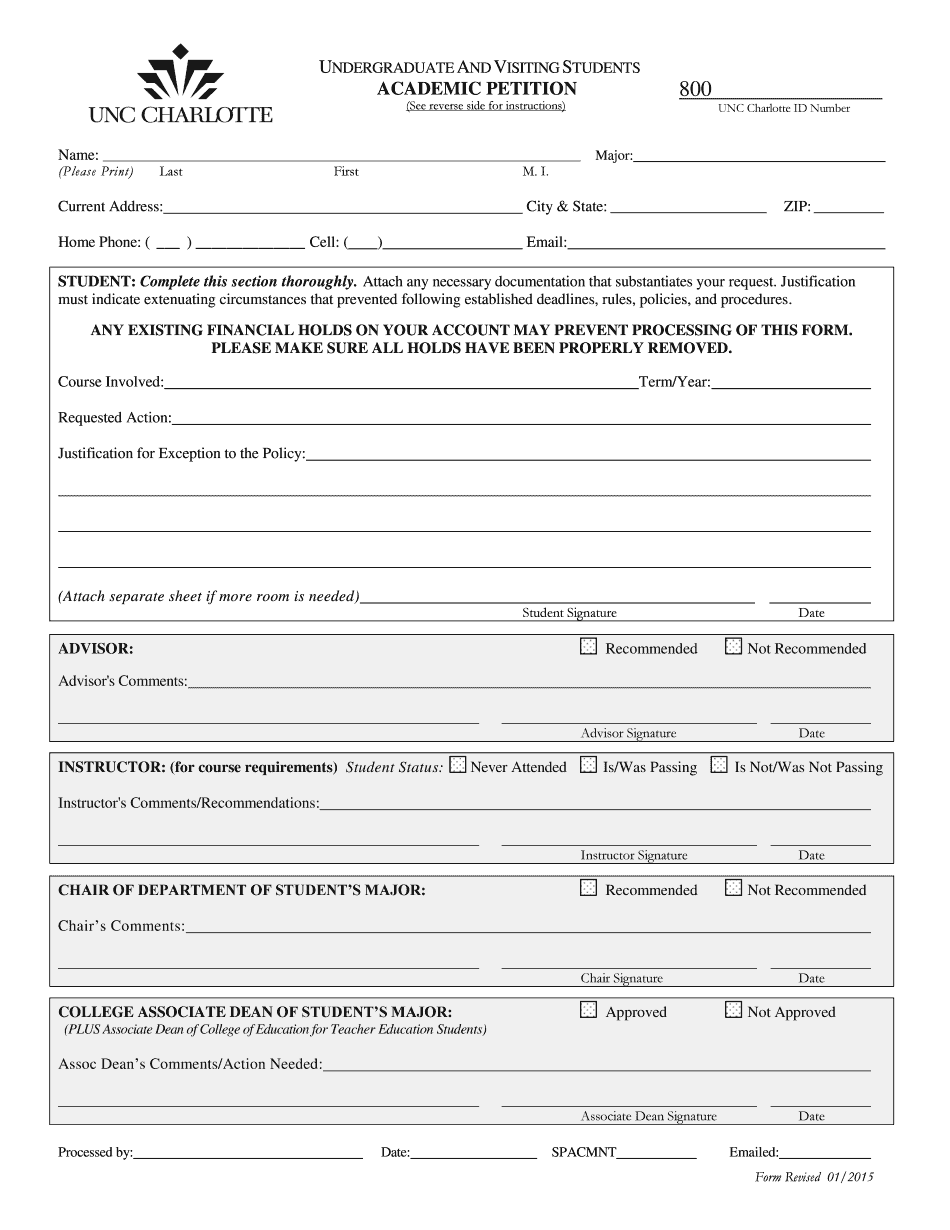  Academic Petition 2015