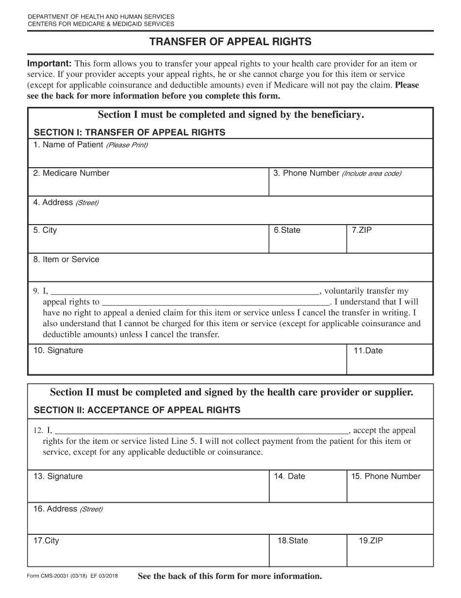  Form Cms 20031 2018-2024