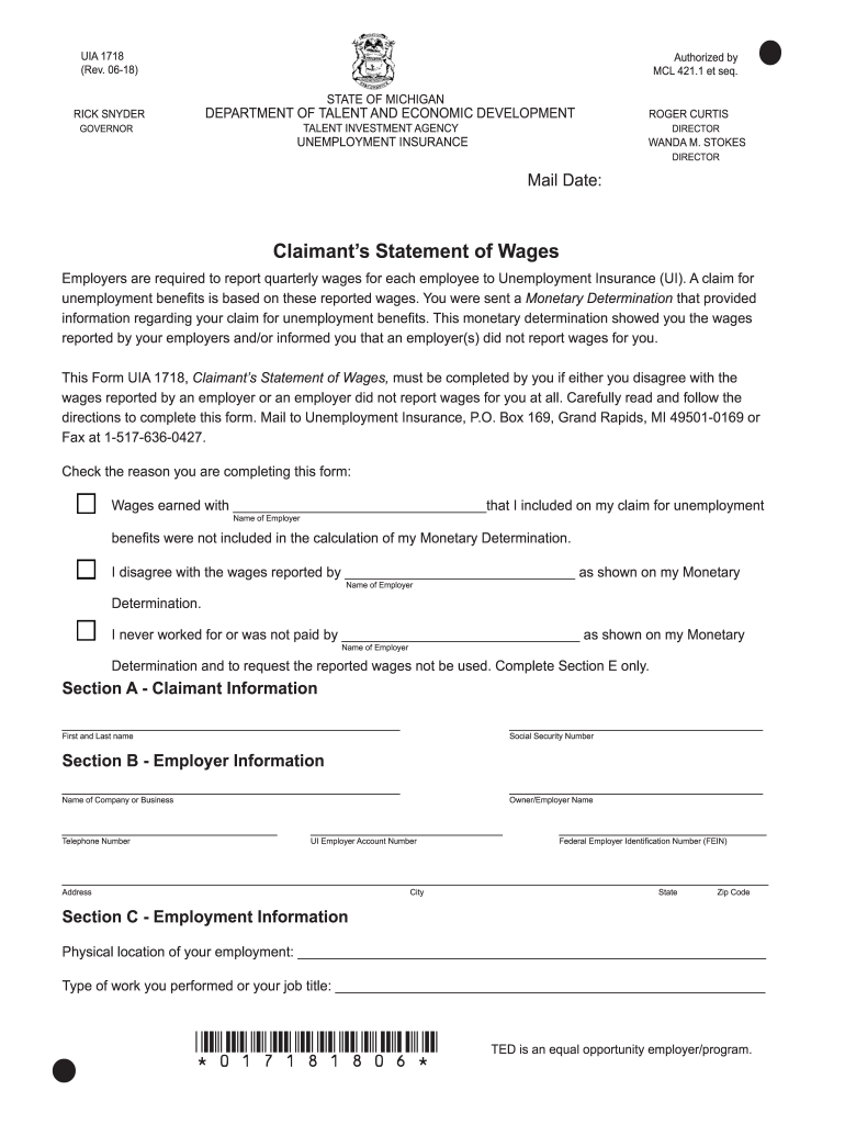  Uia 1718 Form 2018