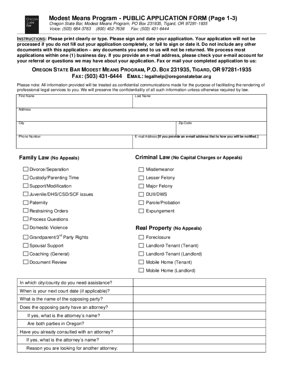  Modest Means Program PUBLIC APPLICATION FORM Modest Means Program PUBLIC APPLICATION FORM 2014