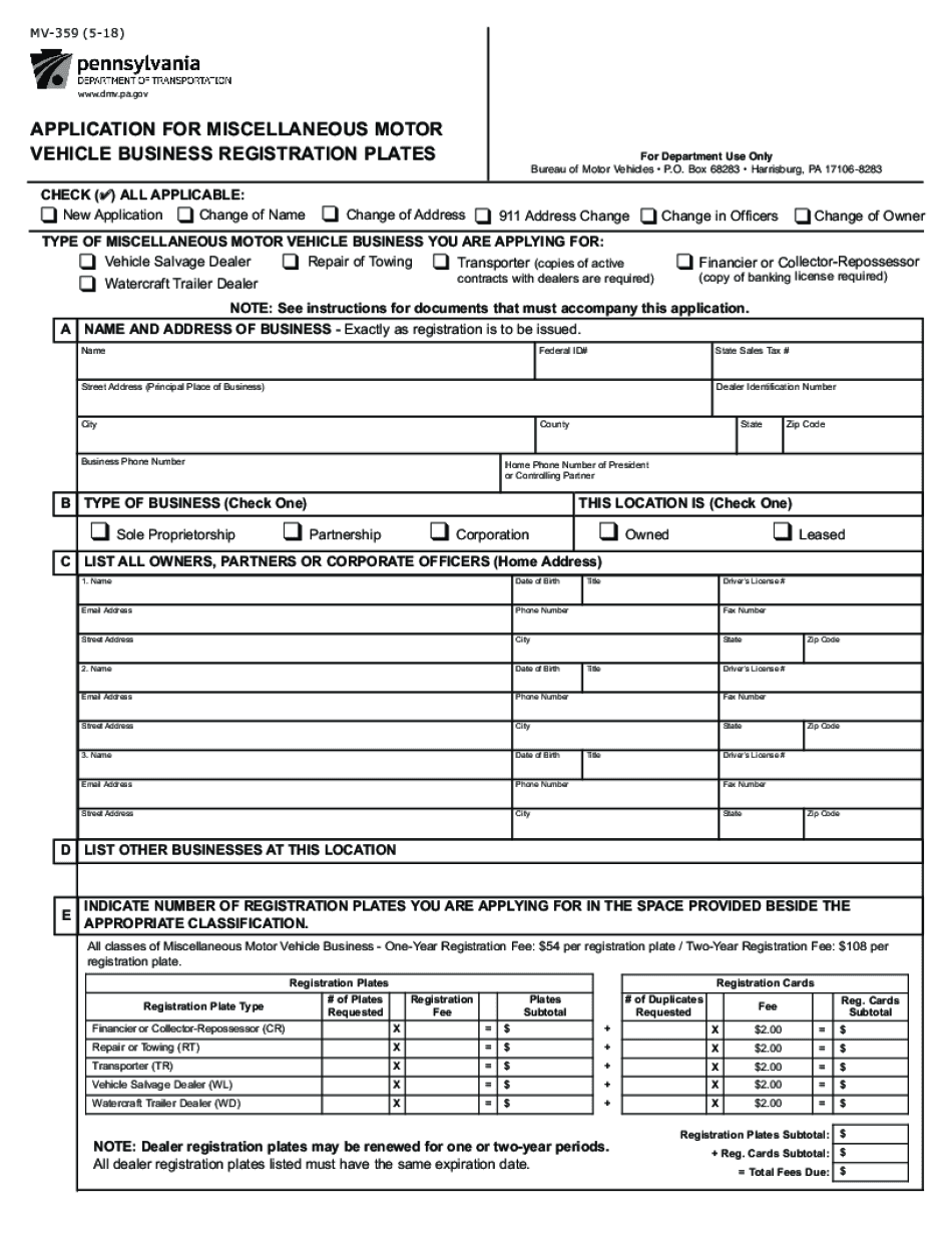  AppliCATiON for MiSCellANeOUS MOTOR 2018