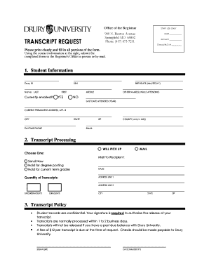 Get and Sign Conferred Transcript  Form