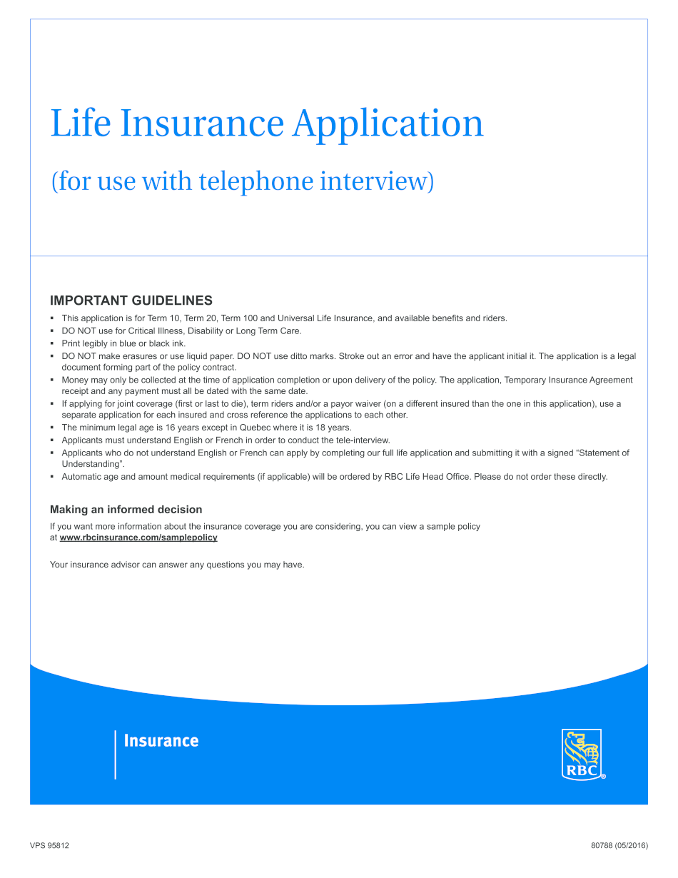 This Application is for Term 10, Term 20, Term 100 and Universal Life Insurance, and Available Benefits and Riders 2016-2024