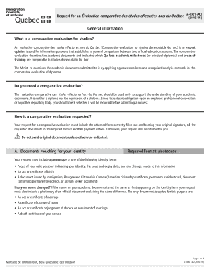  Evaluation Comparative Quebec 2016