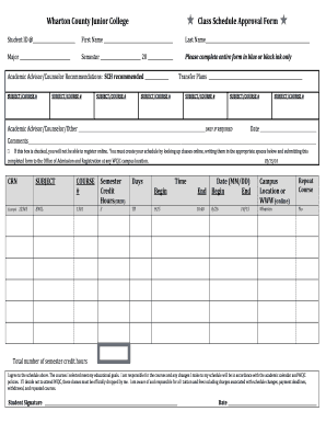 Schedule Approval Form