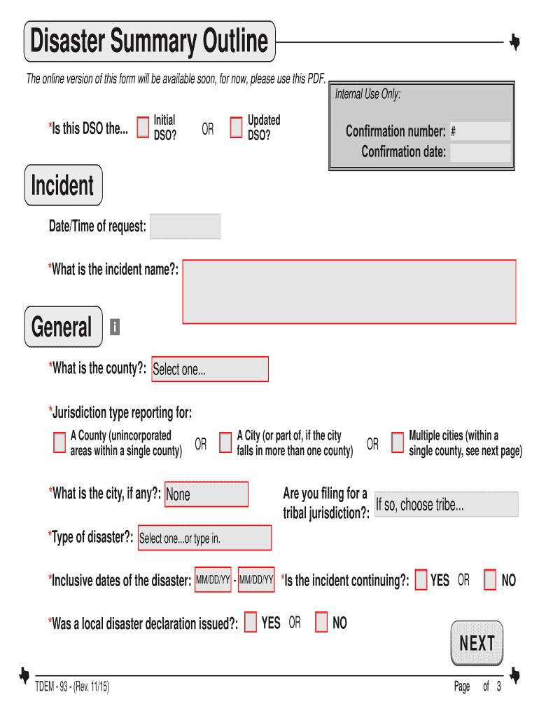  Disaster Summary Outline 2015-2024