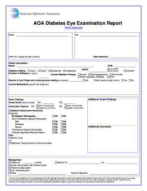 Aoa Diabetic Report  Form