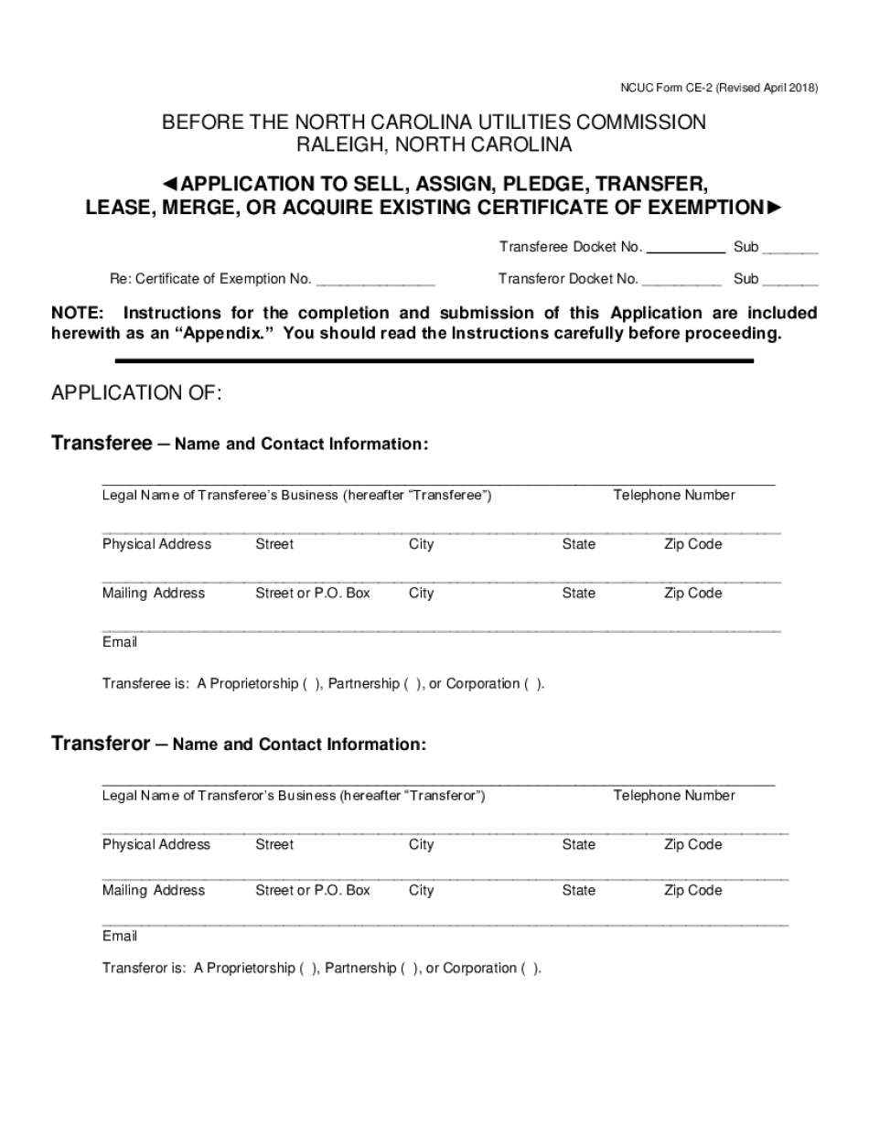  NCUC Form CE 2 Revised April 2018-2024