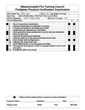 NEW 7 1 Firefighter I II Nonfire Skill Sheets DOCX  Form