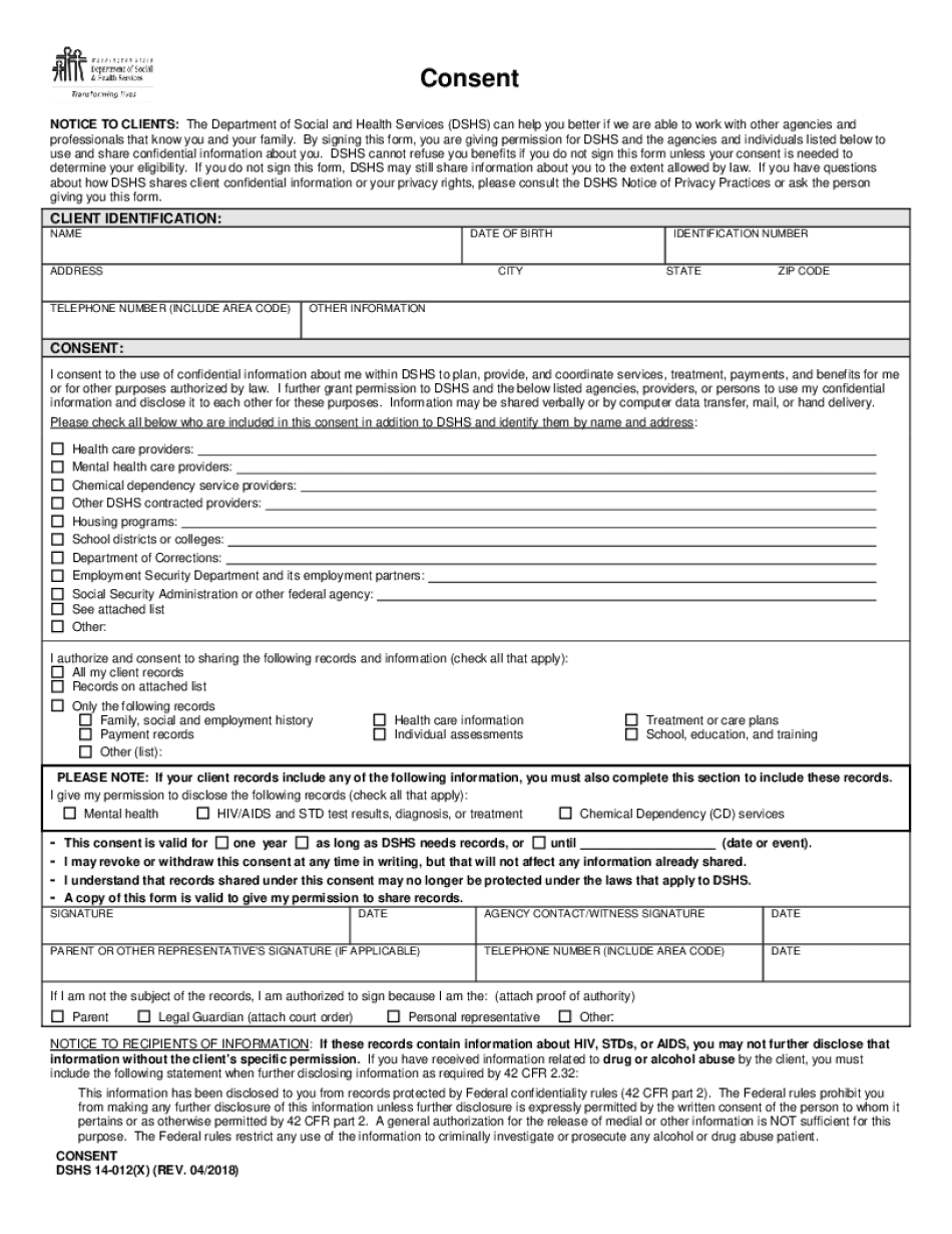  Forms You Might Need DSHS 2018