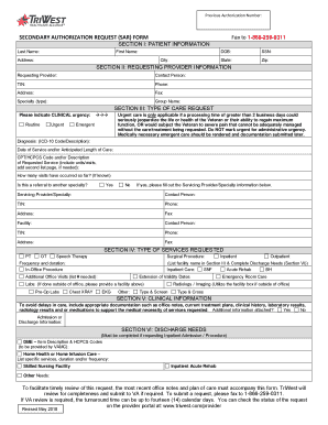 Triwest Sar Form