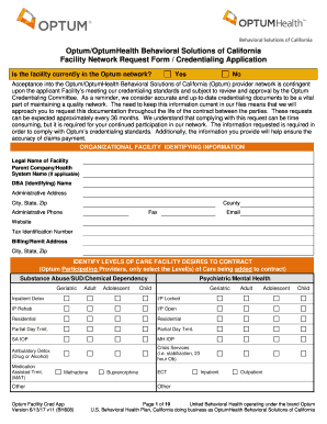 Get and Sign Facility Network Request Form Credentialing Application 2017-2022